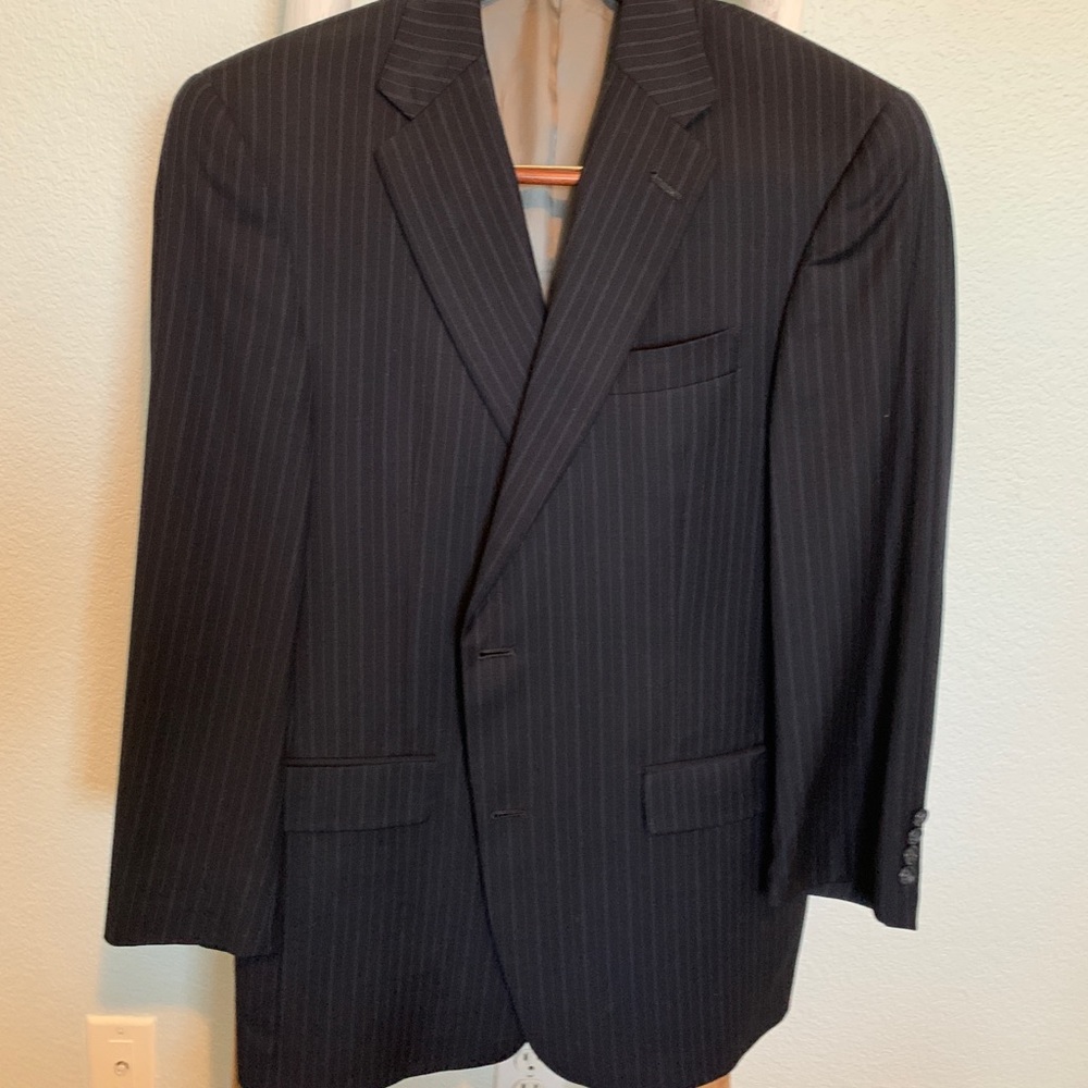 Hart Schaffer and Marx thin striped suit